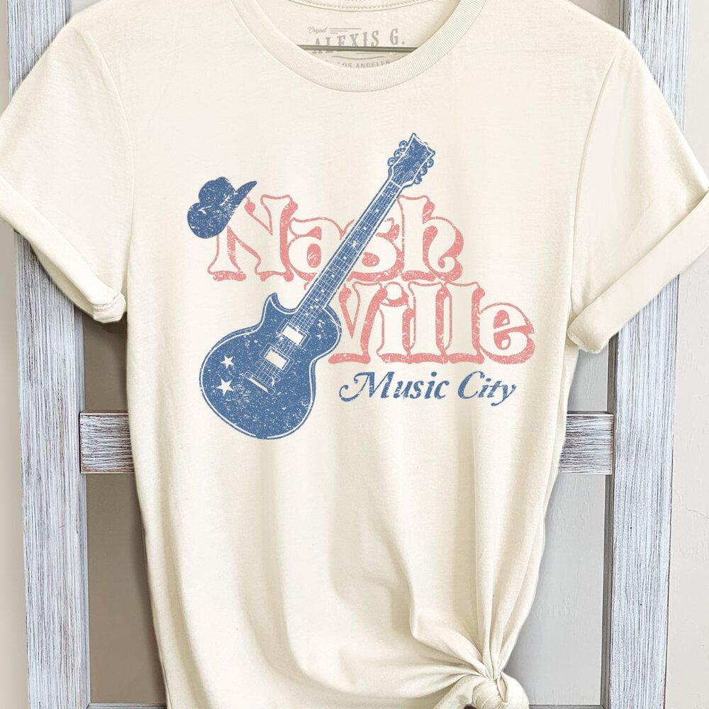 Nashville Music City Graphic Tee, Country Music T Shirt, Nashville Shirt